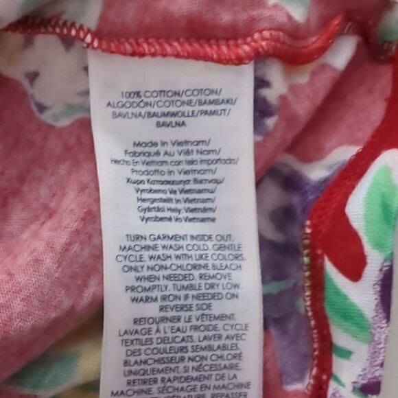 Chaps Red Floral Sleeveless Blouse - Picture 6 of 6